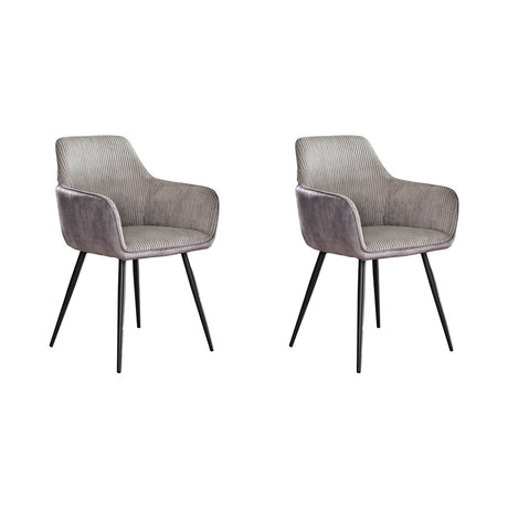 Set von 2 Esszimmerstühlen Rivo Rib Rock Silber 