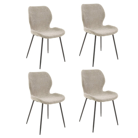 Set von 4 Esszimmerstühlen Argo Bouclé Sand 