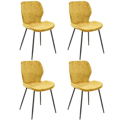 Set von 4 Esszimmerstühlen Argo Velours Gold 