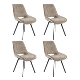 Set von 4 Esszimmerstühlen Riviera Rich Champagner drehbar 
