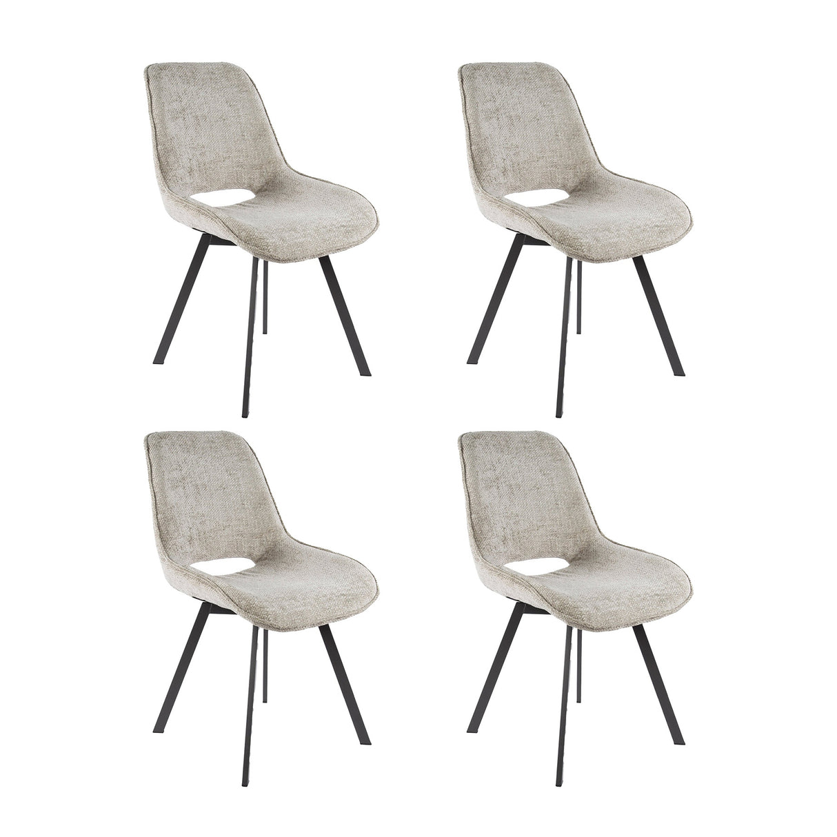 Set von 4 Esszimmerstühlen Riviera Rich Sand drehbar 