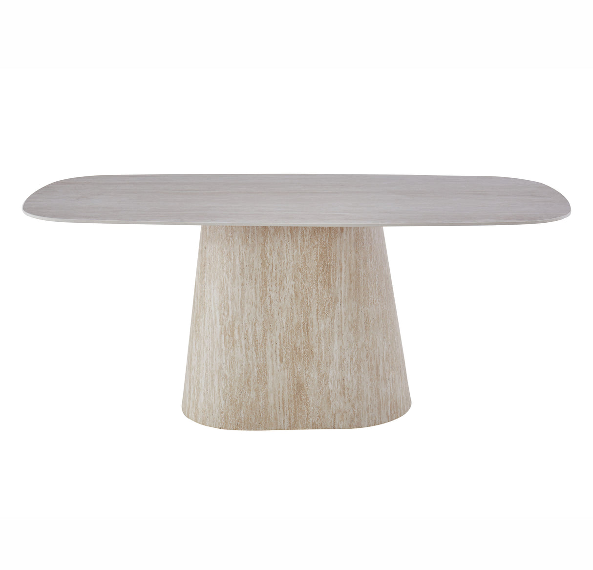 Travertin aus gesintertem Stein in Marmoroptik Esstisch Lea 180x90 cm - Dänisches Oval