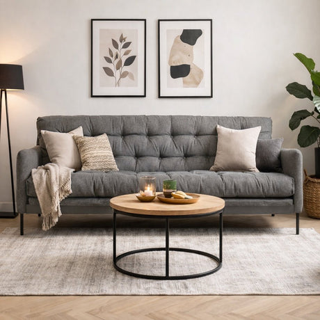 3-Sitzer-Schlafsofa Renge Hellgrau