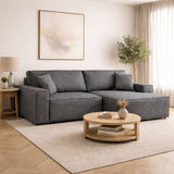 Banken - Slaapbank Antraciet stof - met opbergruimte - Rechts - 260 x 170 cm - Pirlo - Dimehouse