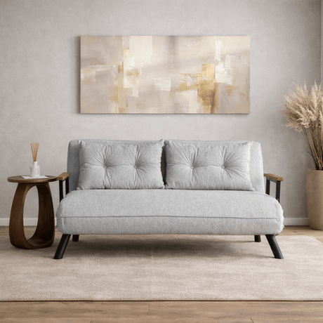 2-Sitzer Schlafsofa Sando Grau Teddystoff 