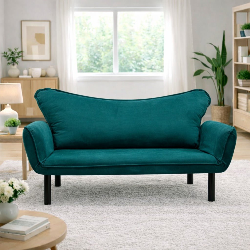 Schlafsofa Petrol Blue Velvet – zwei Personen – Chatto