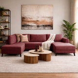 Schlafsofa Roter Stoff - U-Sofa - XXL 300x202x152cm - Belen