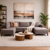 Schlafsofa Taupefarbener Stoff – U-Sofa – XXL 300 x 202 x 152 cm – Belen