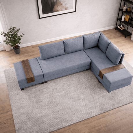 Ecksofa mit Schlaffunktion Right Fly Blue