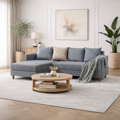 Ecksofa mit Schlaffunktion Links Aydam Blue