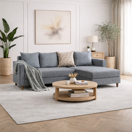 Ecksofa mit Schlaffunktion Rechts Aydam Blue