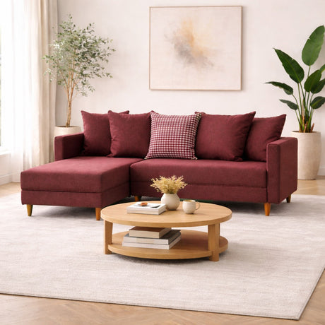Ecksofa mit Schlaffunktion Links Aydam Claret Red
