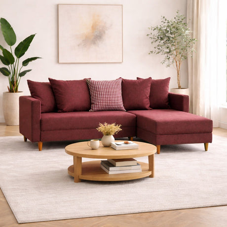 Ecksofa mit Schlaffunktion Rechts Aydam Claret Red