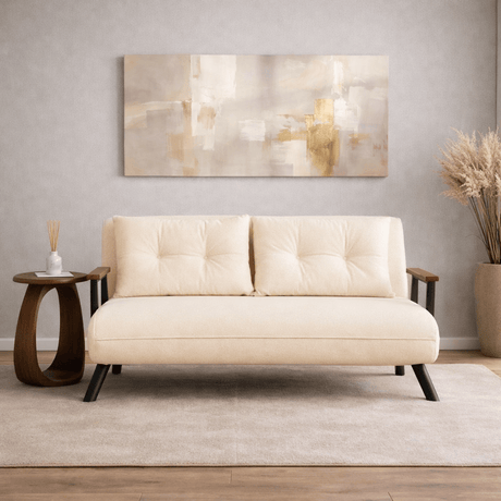 2-Sitzer-Schlafsofa Sando Creme