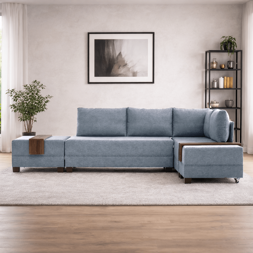 Ecke Schlafsofa Fly Blue – wettbewerbsfähige Preise! – Dimehouse