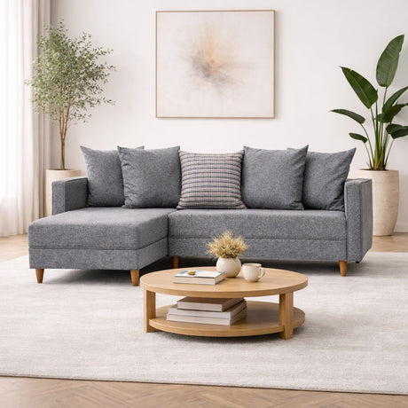 Ecksofa mit Schlaffunktion Links Aydam Grey