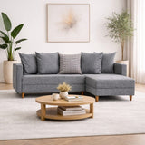 Banken - Slaapbank grijs stof - hoekbank - compact 215 x 150 cm - Rechts - Aydam - Dimehouse