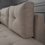 Schlafsofa taupefarbener Stoff – XL 280 × 206 cm – mit Rollen – Rechts – Manama