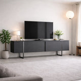 TV-Schrank Anthrazit Luxus 180x50x30 - Silberner Rahmen