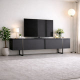 TV-Schrank Anthrazit Luxus 180x50x30 - Silberner Rahmen