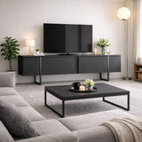 TV-Schrank Anthrazit Luxus 180x50x30 - Silberner Rahmen