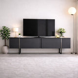 TV-Schrank Anthrazit Luxus 180x50x30 - Silberner Rahmen
