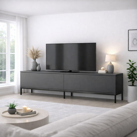 TV -Möbel Lord Anthrazit schwarzes Melamin 180x47x30 cm