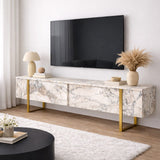 TV Möbel Marmor Melamin Goldrahmen Blitz 50x180x29,5 cm 