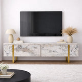 TV Möbel Marmor Melamin Goldrahmen Blitz 50x180x29,5 cm 