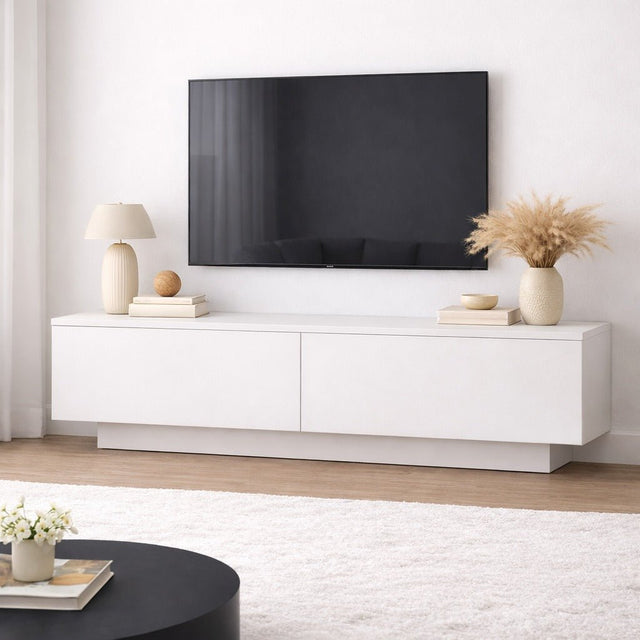 TV Meubels - TV Meubel Merida Wit Melamine 140x38,2x35,5 cm - Dimehouse