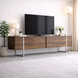 TV-Möbel - TV-Möbel Walnuss Luxus 180x50x30 - Silberner Rahmen - Dimehouse