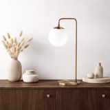 Tischlampe Bronzefarbene Glaskrempe