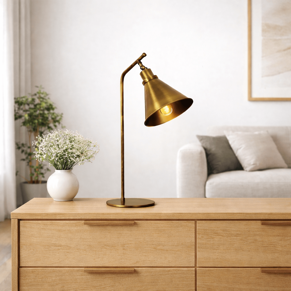 Tischlampe bronzefarbenes Metall Crimson