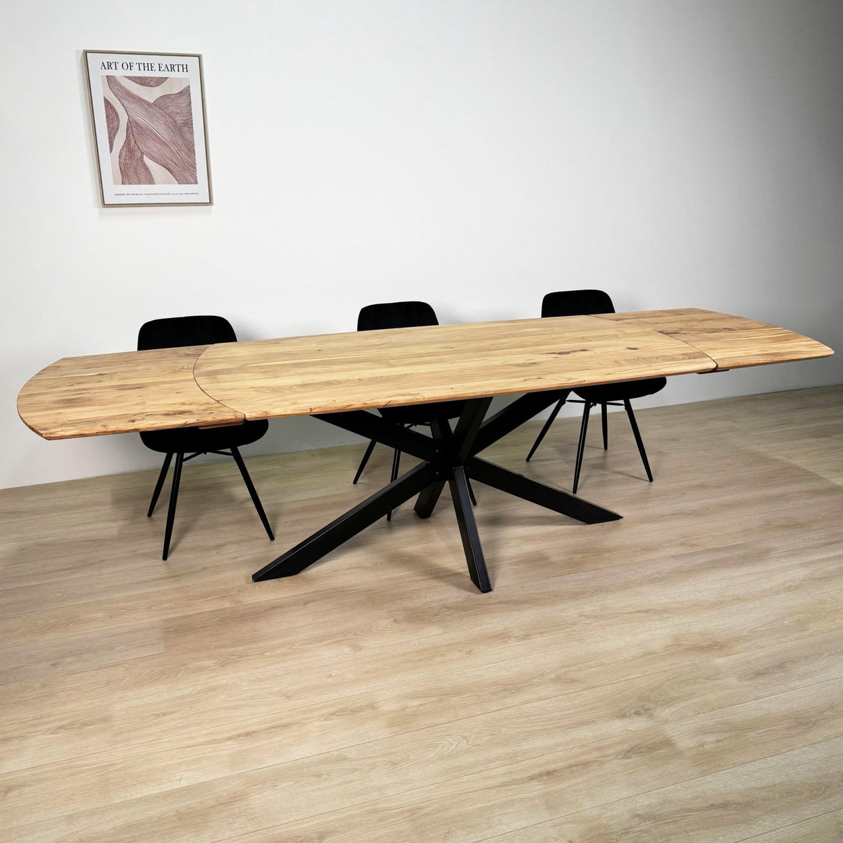Ausziehbarer Esstisch Mack Dänisch ovaler Akaziahout 175-275x90 cm