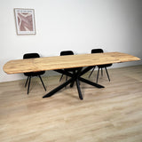 Ausziehbarer Esstisch Mack Dänisch ovaler Akaziahout 175-275x90 cm