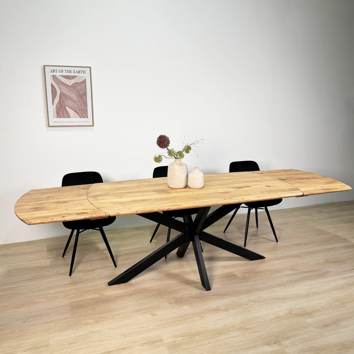 Ausziehbarer Esstisch Mack Dänisch ovaler Akaziahout 175-275x90 cm