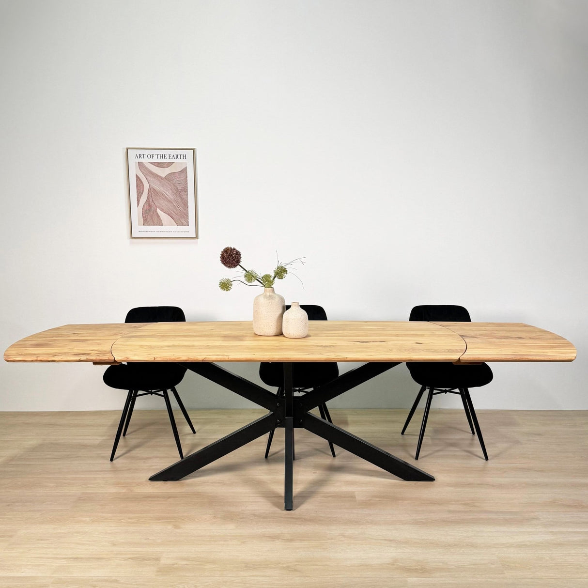 Ausziehbarer Esstisch Mack Dänisch ovaler Akaziahout 175-275x90 cm