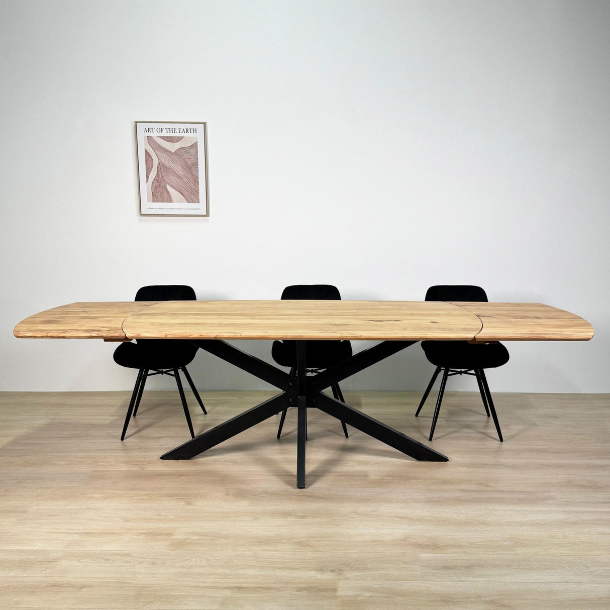 Ausziehbarer Esstisch Mack Dänisch ovaler Akaziahout 175-275x90 cm