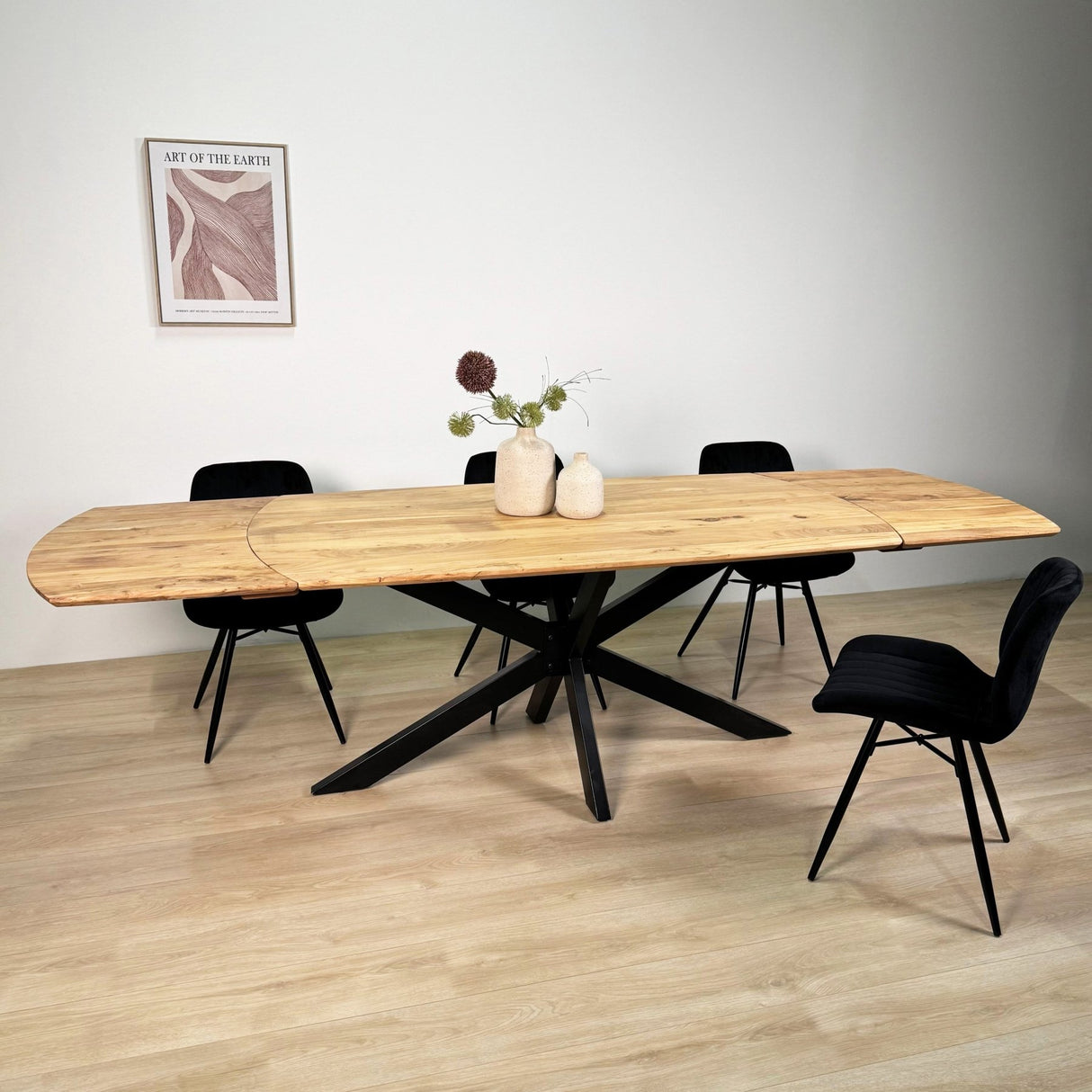 Ausziehbarer Esstisch Mack Dänisch ovaler Akaziahout 175-275x90 cm