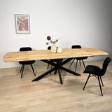 Ausziehbarer Esstisch Mack Dänisch ovaler Akaziahout 175-275x90 cm