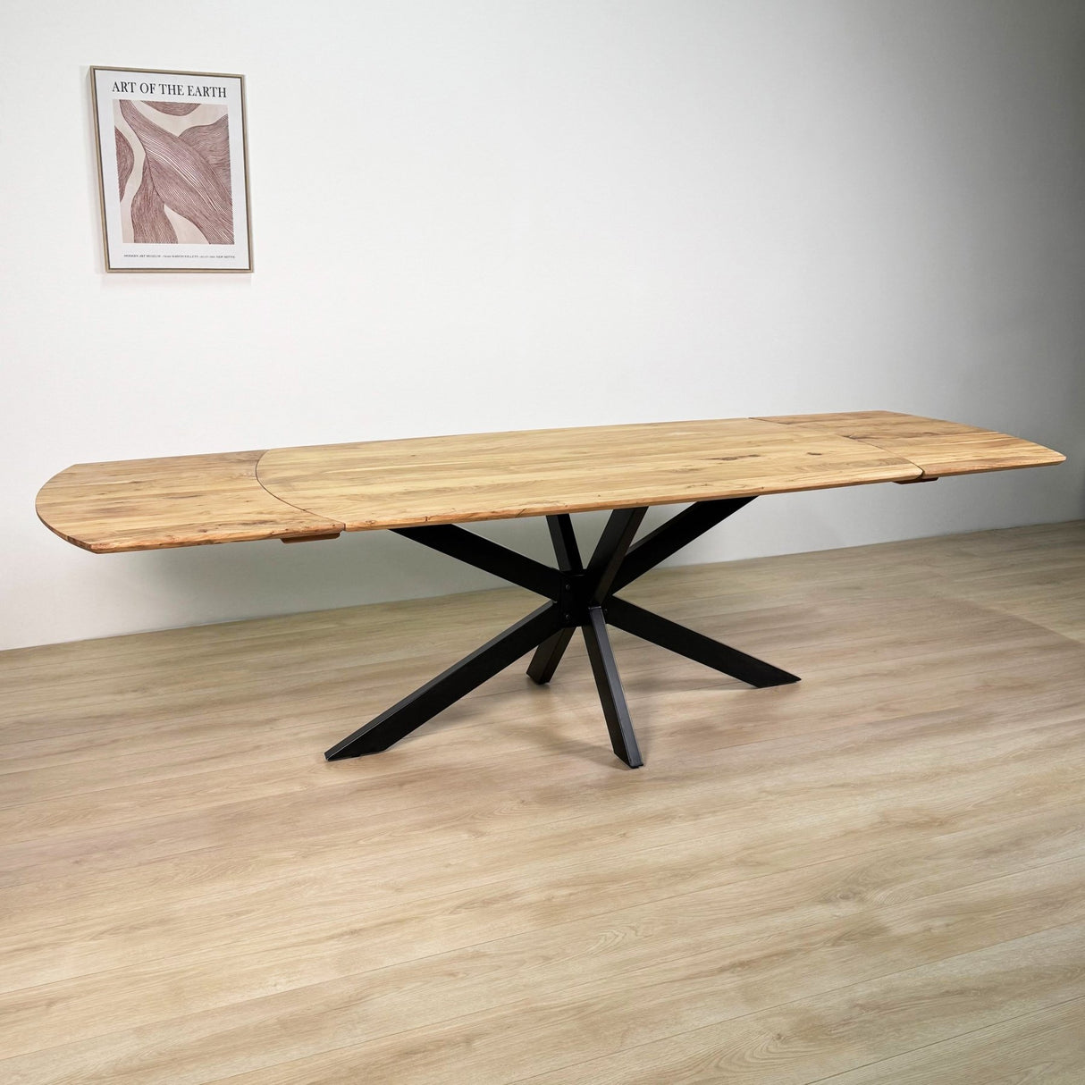 Ausziehbarer Esstisch Mack Dänisch ovaler Akaziahout 175-275x90 cm