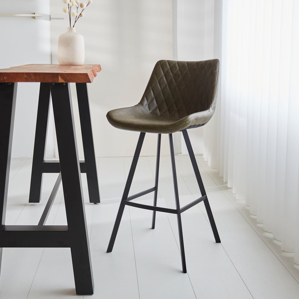 Barhocker Juno Green PU | Sitzhöhe 70 cm