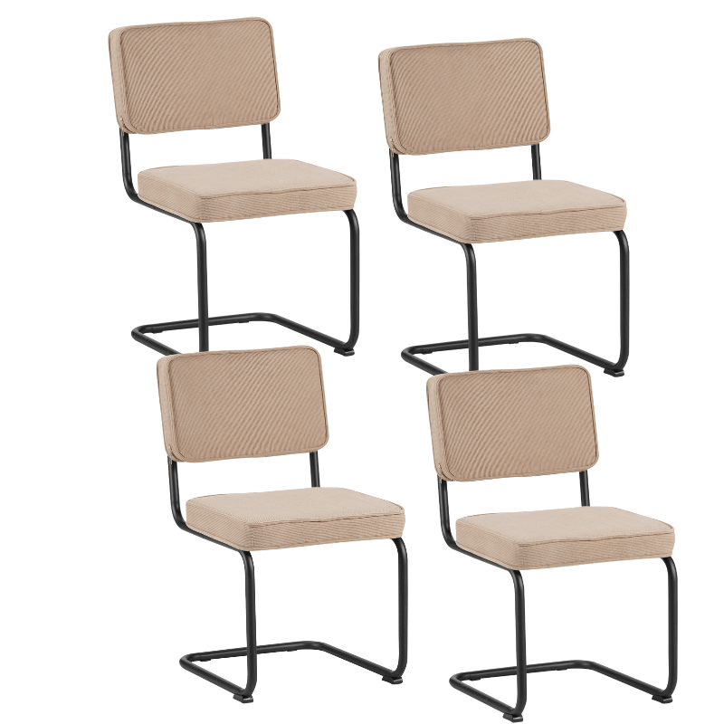 Esszimmerstuhl Remo Beige Rippenstoff - Ohne Armlehnen