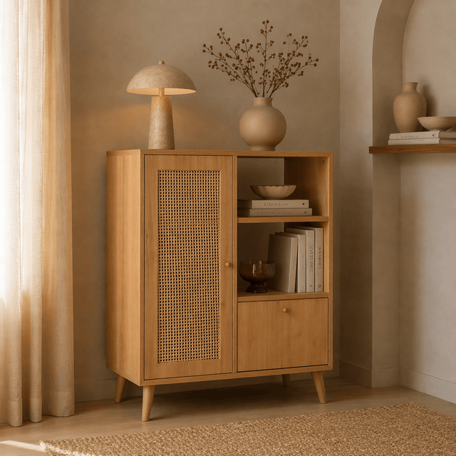 Wandkasten - Wandkast Hazeran Multi Eik Beukenhout 40x110x cm - Dimehouse