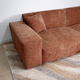 Ecksofa Wayne aus Chenille in Kupfer, 264 cm – Ecke links und rechts montierbar