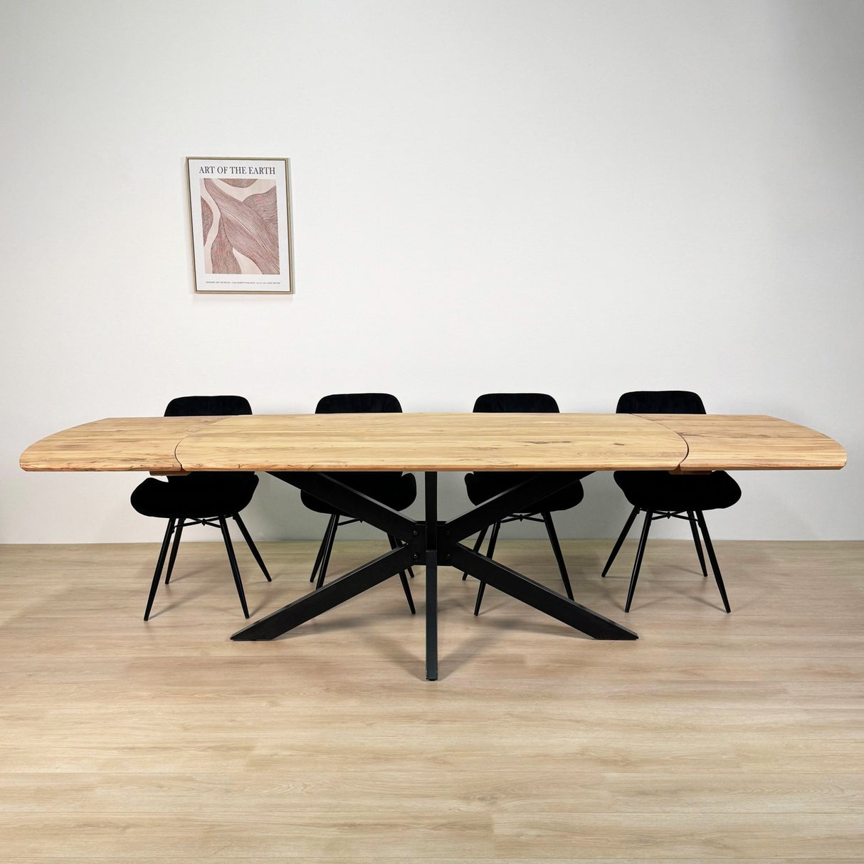 Ausziehbarer Esstisch Mack Dänisch ovaler Akaziahout 175-275x90 cm