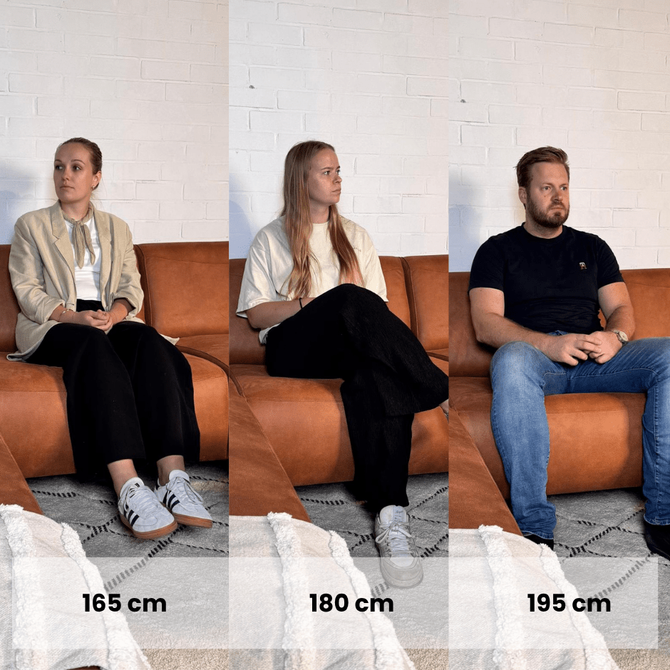 Ecksofa Barin Cognac robustes Eco-Leder rechts 