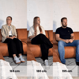 Ecksofa Barin Cognac robustes Eco-Leder rechts 