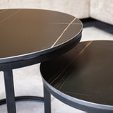 Salontafel Paige Black Dimehouse Zwart LxBxH 57x56x53 Sintered stone Sfeerfoto detail