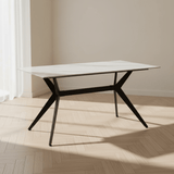 Esstisch Grace Sinterstein Marmoroptik Weiß